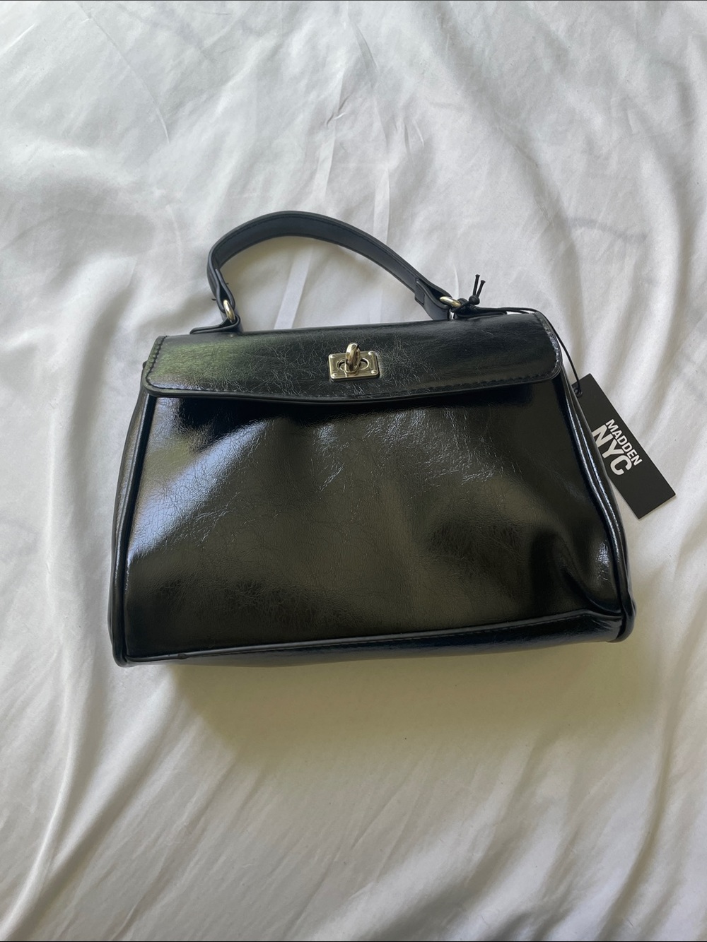 Madden NYC Black Top-Handle Satchel